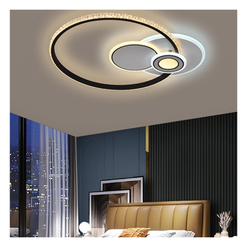 LED Stmievateľný prisadený luster LED/80W/230V 3000-6500K + diaľkové ovládanie