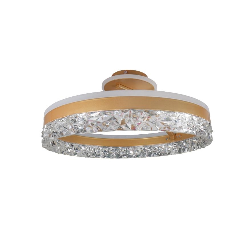LED Stmievateľný prisadený luster LED/86W/230V 3000-6500K zlatá + diaľkové ovládanie