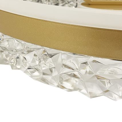 LED Stmievateľný prisadený luster LED/86W/230V 3000-6500K zlatá + diaľkové ovládanie