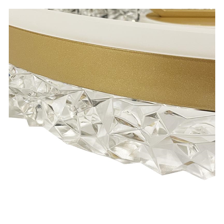 LED Stmievateľný prisadený luster LED/86W/230V 3000-6500K zlatá + diaľkové ovládanie