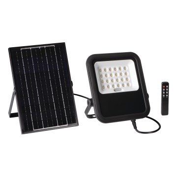 LED Stmievateľný reflektor so solárnym panelom a senzorom súmraku LED/10W/10000 mAh 3,2V IP65 + diaľkové ovládanie