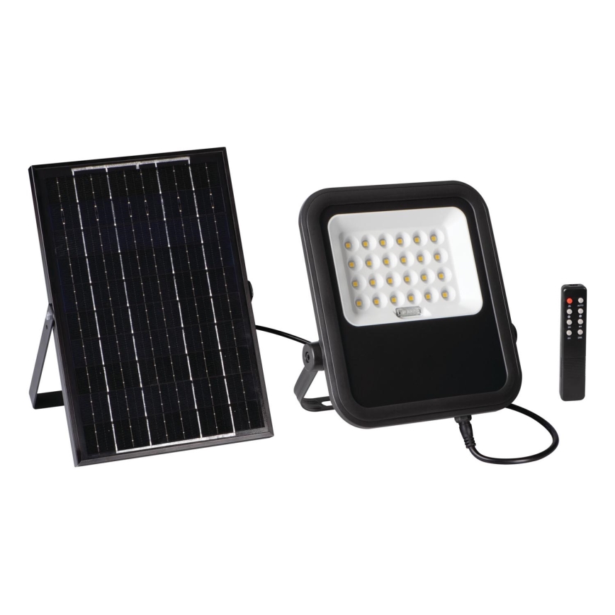 LED Stmievateľný reflektor so solárnym panelom a senzorom súmraku LED/10W/10000 mAh 3,2V IP65 + diaľkové ovládanie