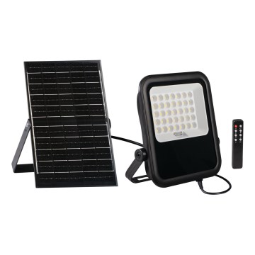 LED Stmievateľný reflektor so solárnym panelom a senzorom súmraku LED/15W/15000 mAh 3,2V IP65 + diaľkové ovládanie