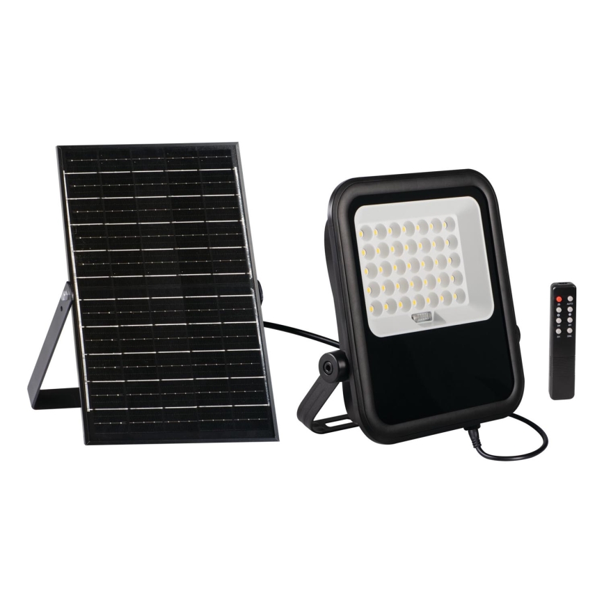 LED Stmievateľný reflektor so solárnym panelom a senzorom súmraku LED/15W/15000 mAh 3,2V IP65 + diaľkové ovládanie