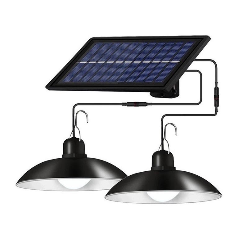 LED Stmievateľný solárny luster na lanku 2xLED/1,8W/3,7V IP44 6500K 1200 mAh + diaľkové ovládanie