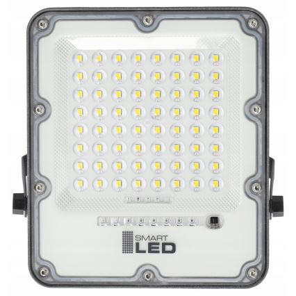 LED stmievateľný solárny reflektor LED/100W/3,2V 5000K 10500 mAh IP65 čierna + diaľkové ovládanie