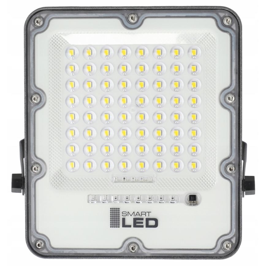 LED stmievateľný solárny reflektor LED/100W/3,2V 5000K 10500 mAh IP65 čierna + diaľkové ovládanie