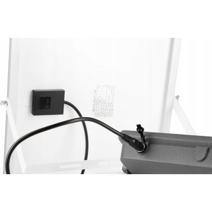 LED stmievateľný solárny reflektor LED/100W/3,2V 5000K 10500 mAh IP65 čierna + diaľkové ovládanie