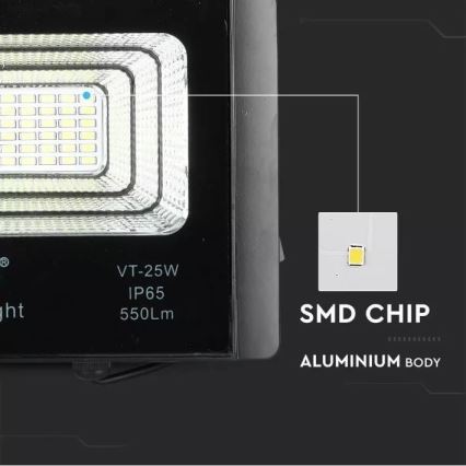 LED Stmievateľný solárny reflektor LED/12W/3,2V 6000K IP65 5000 mAh + diaľkové ovládanie