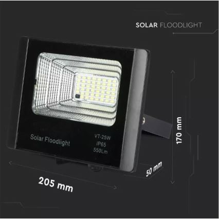 LED Stmievateľný solárny reflektor LED/12W/3,2V 6000K IP65 5000 mAh + diaľkové ovládanie