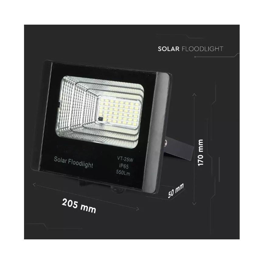 LED Stmievateľný solárny reflektor LED/12W/3,2V 6000K IP65 5000 mAh + diaľkové ovládanie