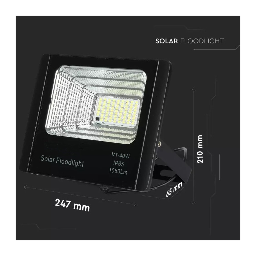 LED Stmievateľný solárny reflektor LED/16W/3,2V 4000K IP65 10000 mAh + diaľkové ovládanie