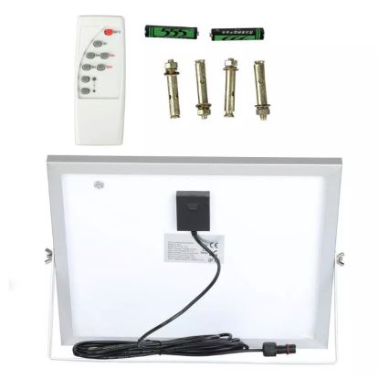 LED Stmievateľný solárny reflektor LED/16W/3,2V 4000K IP65 10000 mAh + diaľkové ovládanie