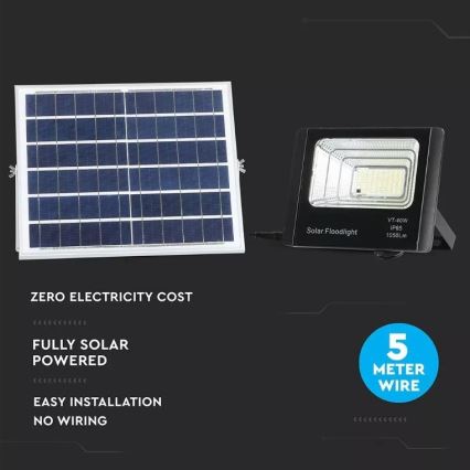 LED Stmievateľný solárny reflektor LED/16W/3,2V 4000K IP65 10000 mAh + diaľkové ovládanie