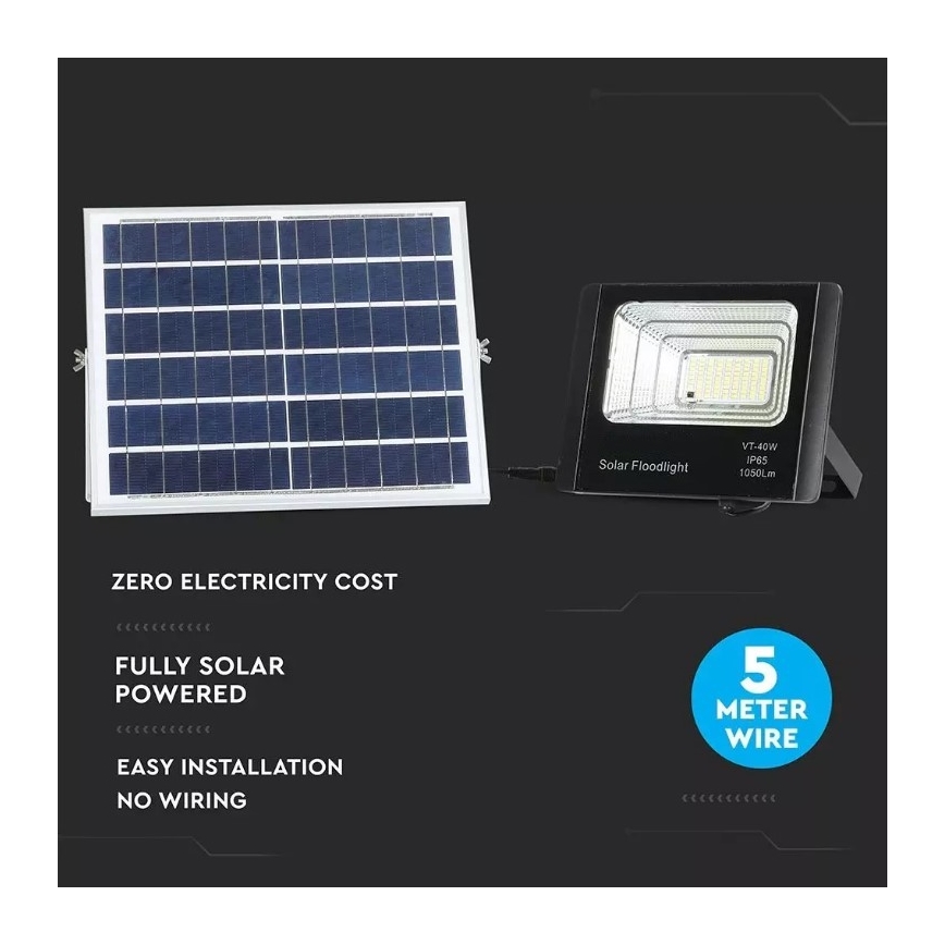 LED Stmievateľný solárny reflektor LED/16W/3,2V 4000K IP65 10000 mAh + diaľkové ovládanie