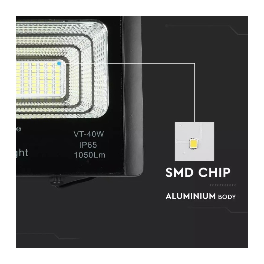LED Stmievateľný solárny reflektor LED/16W/3,2V 4000K IP65 10000 mAh + diaľkové ovládanie