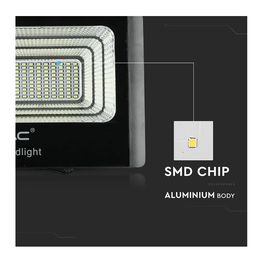 LED Stmievateľný solárny reflektor LED/20W/6,4V 4000K IP65 10000 mAh + diaľkové ovládanie