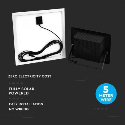 LED Stmievateľný solárny reflektor LED/20W/6,4V 4000K IP65 10000 mAh + diaľkové ovládanie