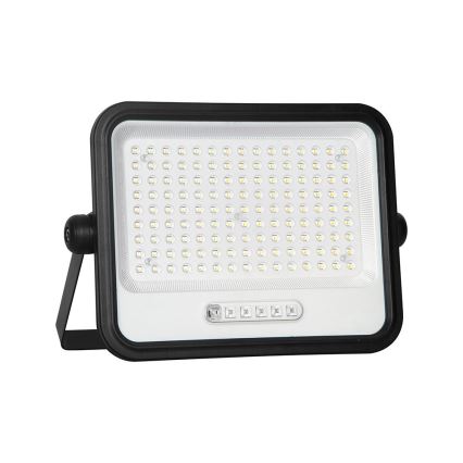 LED stmievateľný solárny reflektor LED/300W/3,2V 2000-8000K IP65 15000 mAh čierna + diaľkové ovládanie