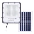 LED Stmievateľný solárny reflektor LED/50W/3,2V 4500K IP65 čierna + diaľkové ovládanie
