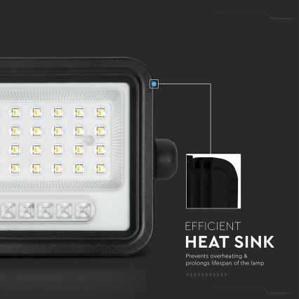 Stmievateľný solárny LED reflektor LED/50W/3,2V 2000-8000K IP65 3800 mAh čierny + diaľkové ovládanie
