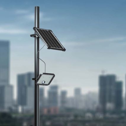 LED Stmievateľný solárny reflektor so senzorom LED/10W/3,7V 4000/6000K IP65 + diaľkové ovládanie