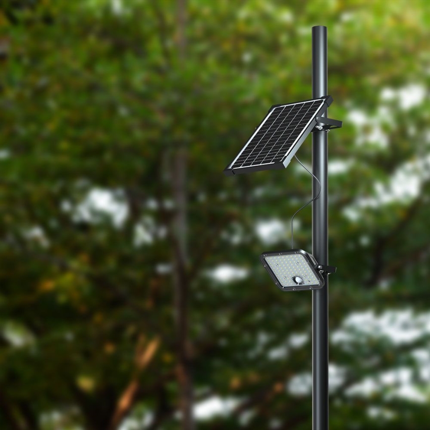 LED Stmievateľný solárny reflektor so senzorom LED/10W/3,7V 4000/6000K IP65 + diaľkové ovládanie