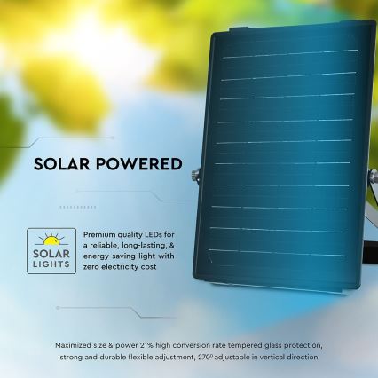 LED Stmievateľný solárny reflektor so senzorom LED/10W/3,7V 4000/6000K IP65 + diaľkové ovládanie