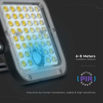 LED Stmievateľný solárny reflektor so senzorom LED/10W/3,7V 4000/6000K IP65 + diaľkové ovládanie