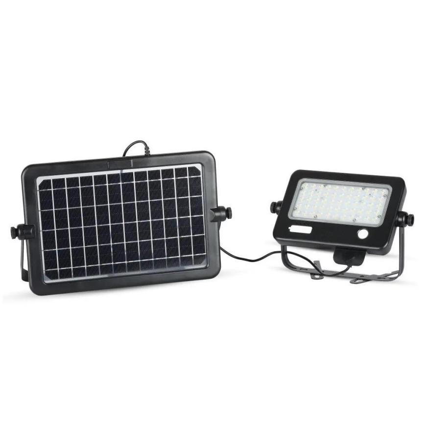 LED Stmievateľný solárny reflektor so senzorom LED/10W/3,7V 4000K IP65 7200 mAh + USB port