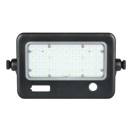 LED Stmievateľný solárny reflektor so senzorom LED/10W/3,7V 4000K IP65 7200 mAh + USB port
