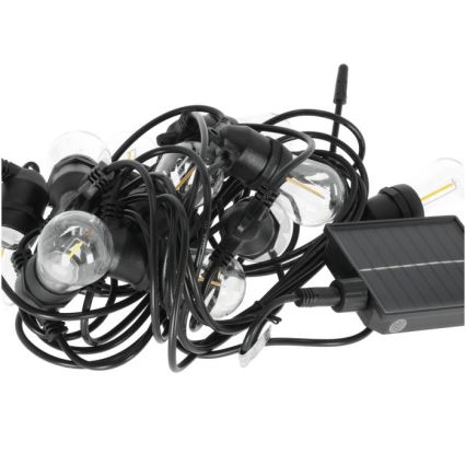 LED stmievateľný solárny dekoratívny reťazec STARLIGHT NEO 20xE27/3,7V 2700K IP54 2400 mAh 21,5m + diaľkové ovládanie