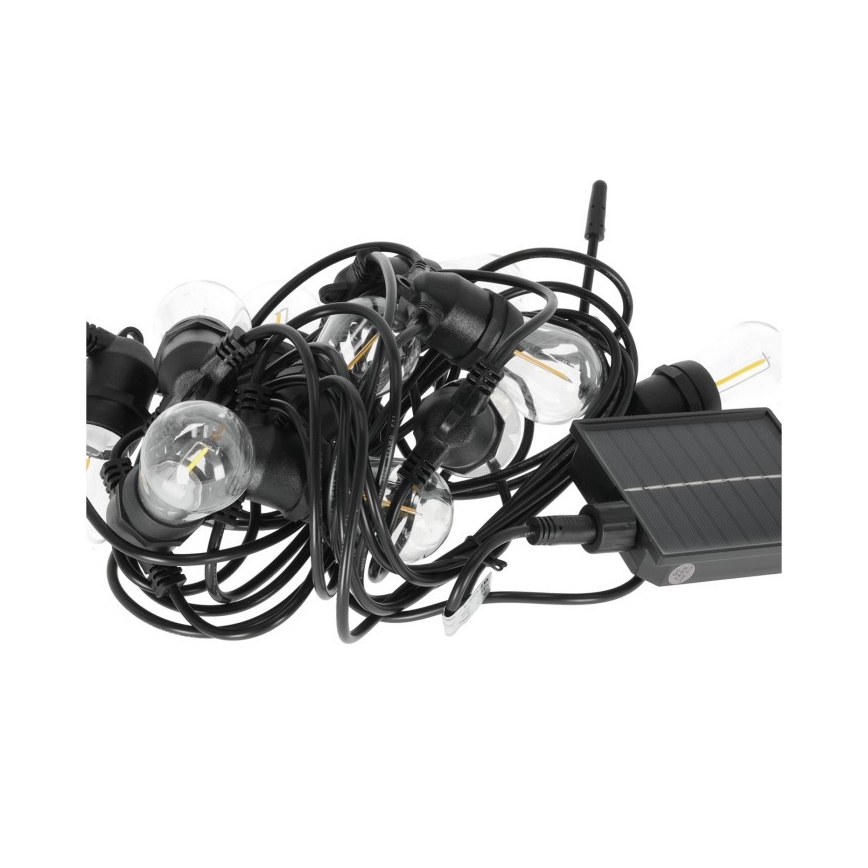 LED stmievateľný solárny dekoratívny reťazec STARLIGHT NEO 20xE27/3,7V 2700K IP54 2400 mAh 21,5m + diaľkové ovládanie