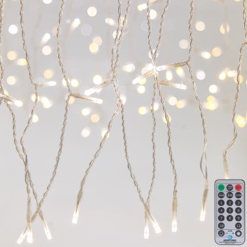 LED Stmievateľný vonkajší vianočný záves CURTAIN 360xLED/8,4W/230V 2x2 m IP44 teplá biela + diaľkové ovládanie