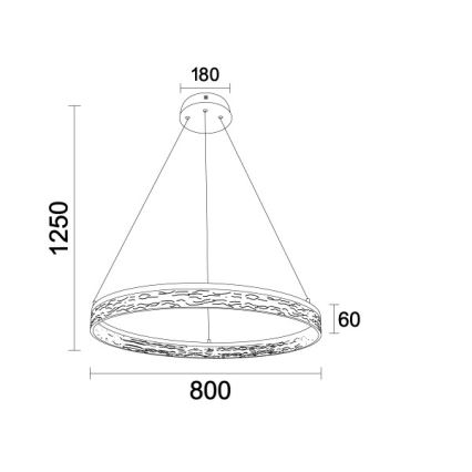 LED stmievateľný luster na lankách ALIANZ LED/60W/230V 3000-6000K pr. 80 cm + diaľkové ovládanie
