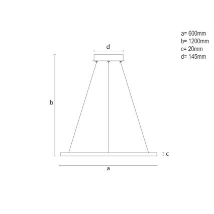 LED Stmievateľný luster s lankom LED/32W/230V 3000-6500K pr. 60 cm + diaľkové ovládanie