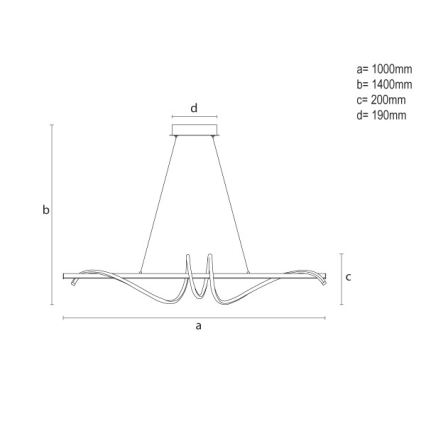 LED stmievateľný závesný luster na lanku LED/50W/230V 3000-6500K 100 cm + diaľkové ovládanie