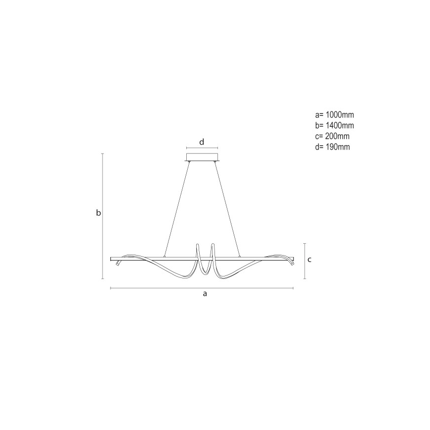 LED stmievateľný závesný luster na lanku LED/50W/230V 3000-6500K 100 cm + diaľkové ovládanie
