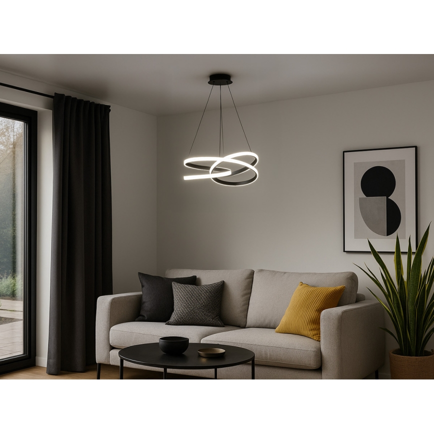 Stmievateľný LED luster na lanku LED/90W/230V 3000-6500K pr. 47 cm + diaľkové ovládanie