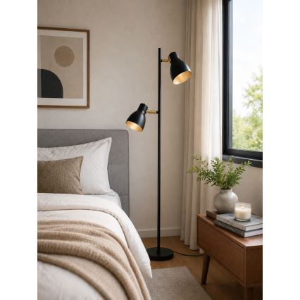 LED stojacia lampa 1xE27/7W/230V 2700K čierna