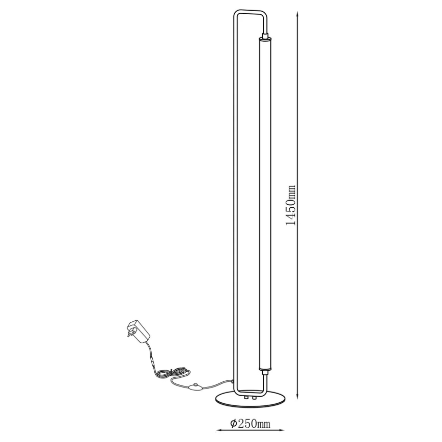 LED stojacia lampa FELICJA LED/24W/230V 4000K čierna