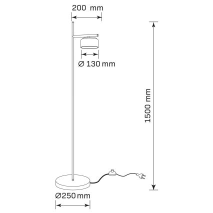 LED stojacia lampa OFELIA 1xGX53/6W/230V čierna/béžová
