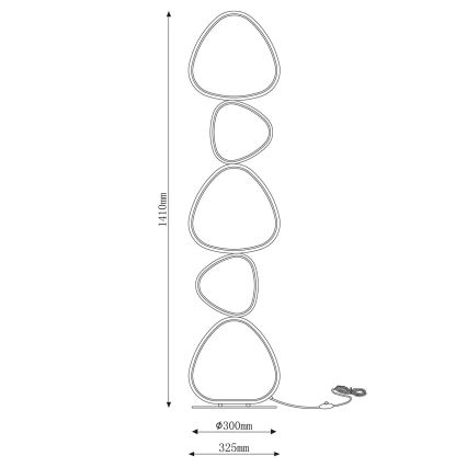 LED Stojacia lampa PETRA LED/48W/230V čierna