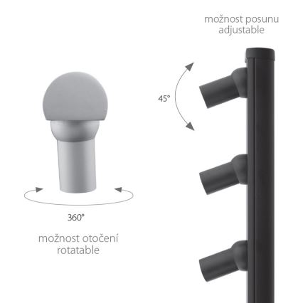 Panlux P2/CBT - LED Stolná lampa PICCO TRIO 3xLED/5,4W/500mA