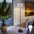 LED Stojacia lampa TUNJA 1xE27/20W/230V pr. 30 cm čierna/biela