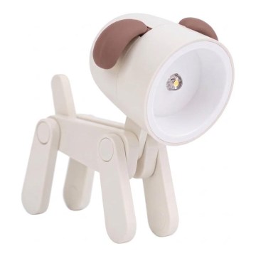 LED stolná lampa LED/0,06W/3xLR41 pes biela