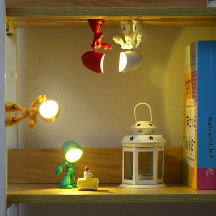 LED Stolná lampa LED/0,06W/3xLR41 robot červená