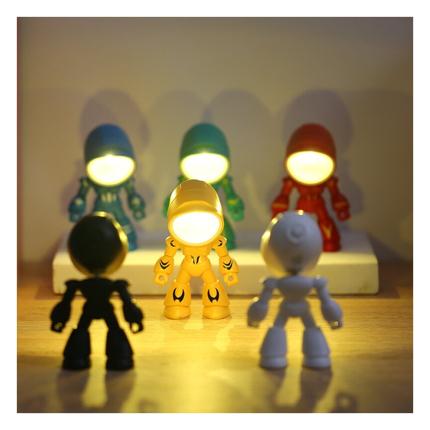 LED Stolná lampa LED/0,06W/3xLR41 robot červená