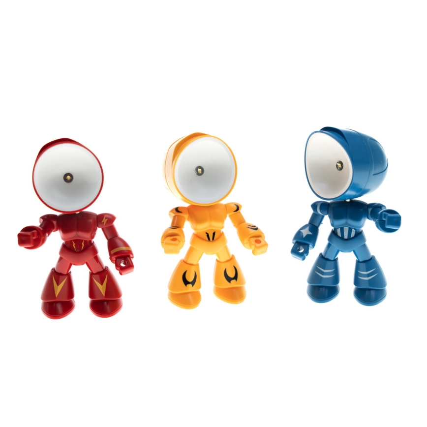 LED Stolná lampa LED/0,06W/3xLR41 robot modrá