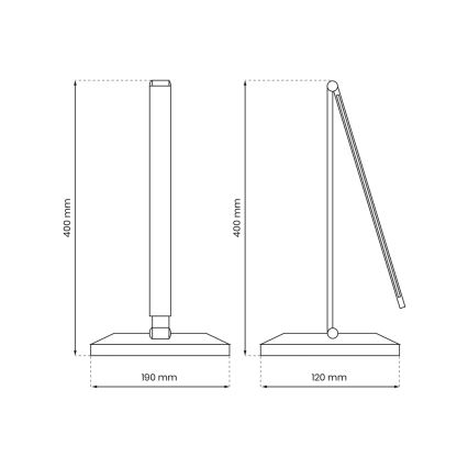 LED Stolná lampa s bezdrôtovým nabíjaním VARIO LED/5W/230V 3000-6000K čierna